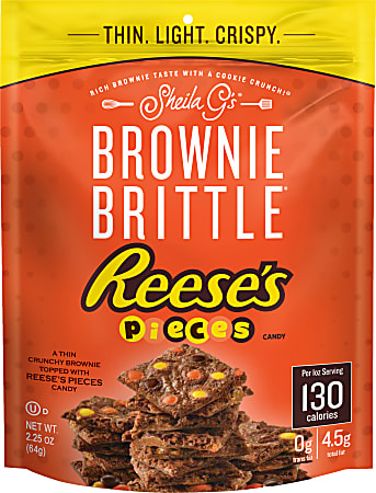 Brownie Brittle, Reese’s Pieces, 2.25 Oz, Pack Of 8 Bags