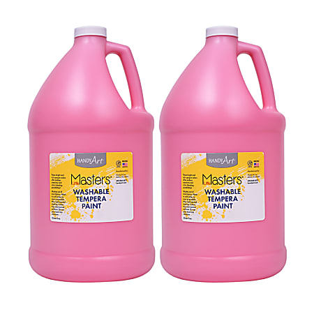 Little Masters Washable Tempera Paint Bottles, 1 Gallon, Pink, Pack Of 2 Paint Bottles