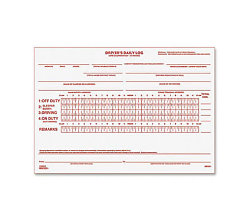 Driver Daily Log Book 10-pk. with 7- and 8-Day Recap - Book Format, 2-Ply  Carbonless, 8.5 x 5.5, 31 Sets of Forms Per Book