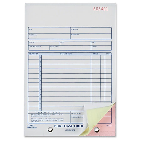Rediform Carbonless Packing Slip Book - 3 Part - Carbonless Copy - 5.50" x 7.87" Form Size - Recycled - 1 Each