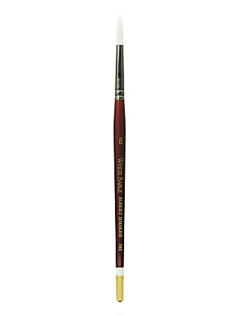 Robert Simmons White Sable Short-Handle Paint Brush 785, Size 8, Round Bristle,Sable Hair, Brown
