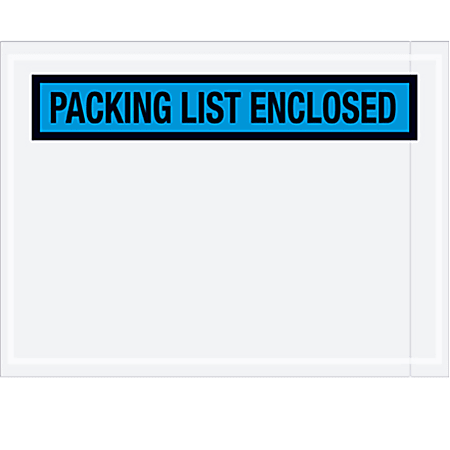 Partners Brand Blue "Packing List Enclosed" Envelopes, 4 1/2" x 6", Case of 1,000