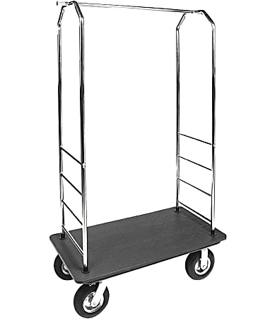 CSL Easy-Mover Luggage Cart With Plastic Deck, 72" x 42" x 22" Stainless Steel