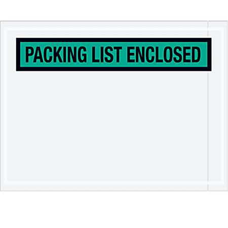 Partners Brand Green "Packing List Enclosed" Envelopes, 4 1/2" x 6", Case of 1,000