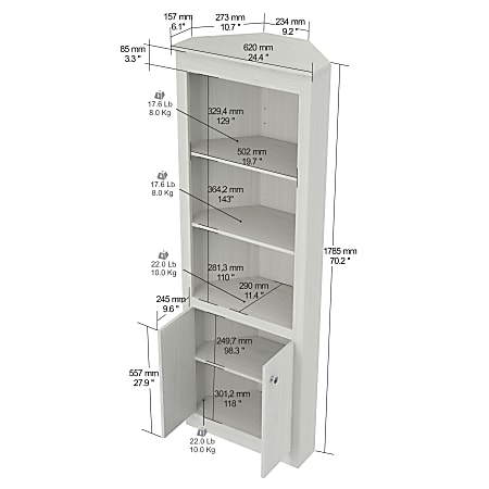 Inval two door corner bookshelf sale