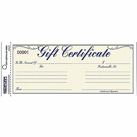 Rediform Gift Certificates with Envelopes - 8.5&quot; x