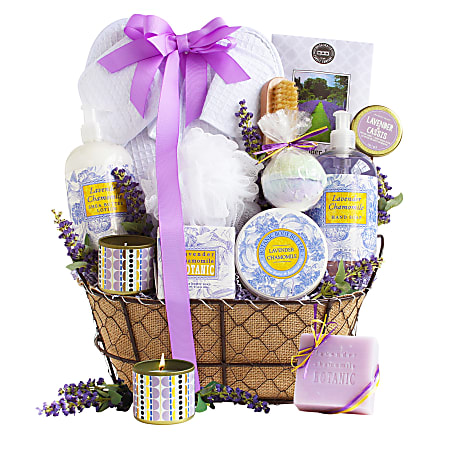 Givens Lavender Spa Gift Basket Set, Set Of