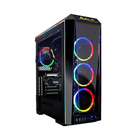 CLX SET TGMSETRXH0B81BM Liquid-Cooled Gaming Desktop PC, AMD Ryzen 7, 64GB Memory, 6TB Hard Drive/1TB Solid State Drive, Windows® 10 Home