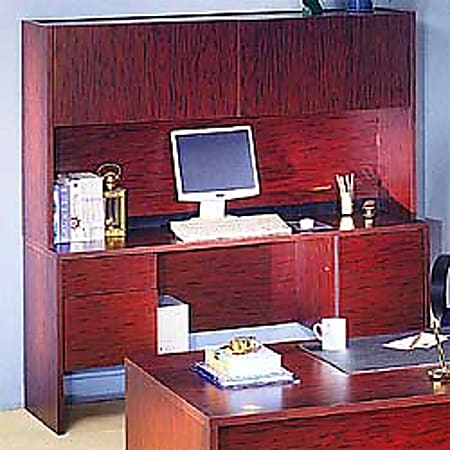 Global® Genoa Furniture Collection Doors For 66"-Wide Open Hutch, Quartered Mahogany, Set Of 4