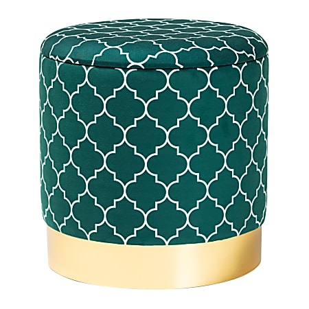 Baxton Studio Serra Storage Ottoman, Teal/Green