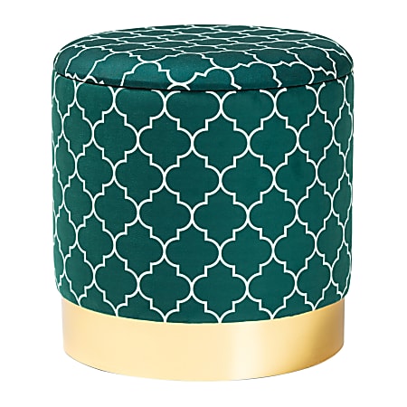 Baxton Studio Serra Storage Ottoman, Teal/Green