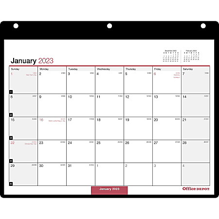 Office Depot® Monthly Desk Wall Calendar, 11" x 8", White, January To December 2023, OD201200