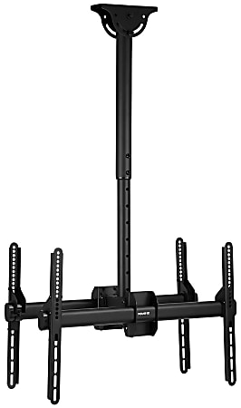 Mount-It! MI-510 Heavy-Duty Dual TV Ceiling Mount For Screens 37 - 70", 15-5/8”H x 30”W x 5-3/4”D, Black