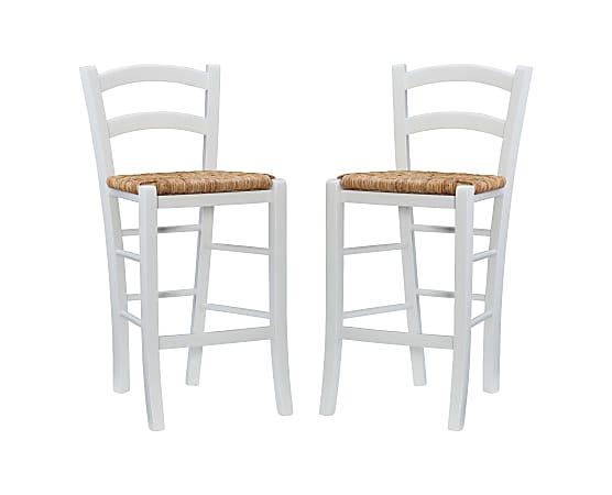 Linon Home Décor Products Annable Counter Stools, White, Set Of 2 Stools