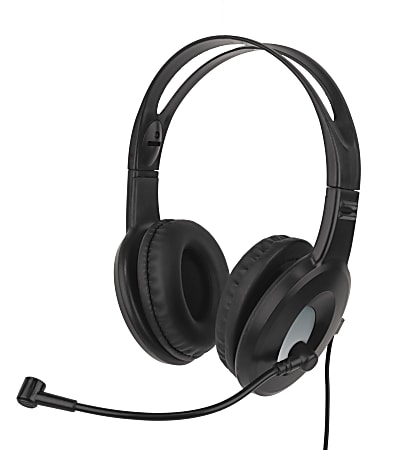 Ativa™ Wired Headset With Adjustable Microphone, Black