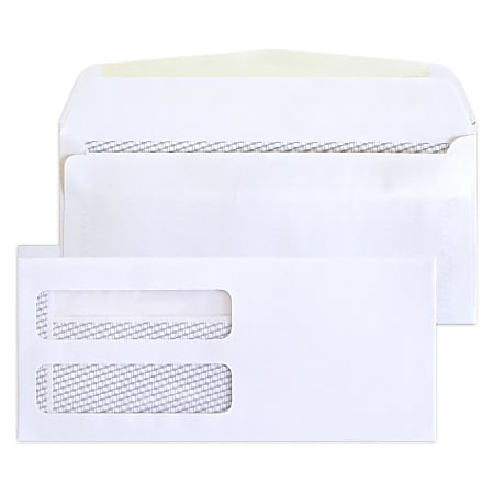 #9 Double-Window Medical/Healthcare Billing Statement Envelopes, Left Windows (Top/Bottom), Self-Seal, White, Pack Of 2500