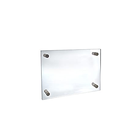 Azar Displays Graphic-Size Acrylic Vertical/Horizontal Standoff Sign Holder, 8 1/2" x 5 1/2", Clear