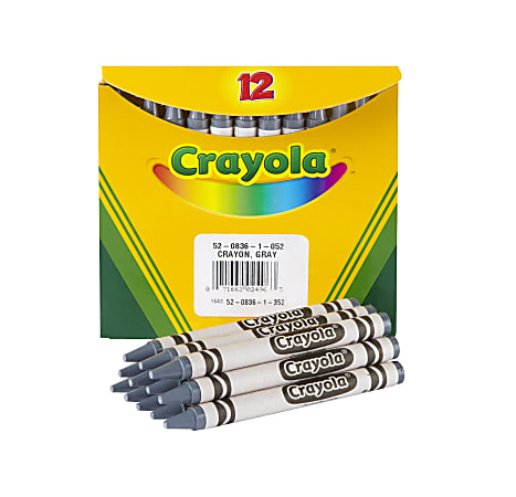 Crayola® Crayons, Refill, Gray, Box Of 12 Crayons
