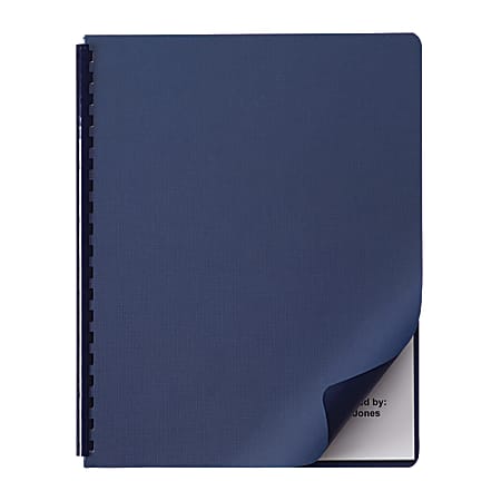 Office Depot® Brand Linen Embossed Paper Binding Covers, 8 3/4" x 11 1/4", Navy, Pack Of 50