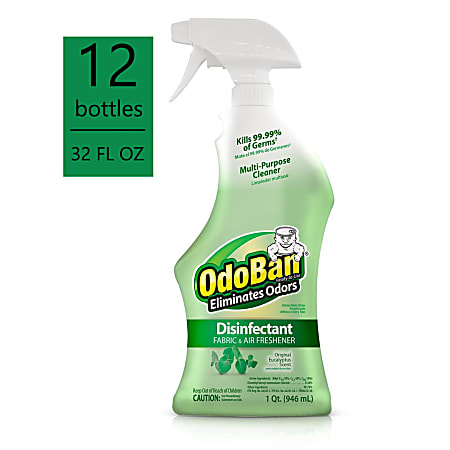 OdoBan Odor Eliminator Disinfectant Spray Original Eucalyptus Scent 32 Oz Bottle Case Of 12 Office Depot
