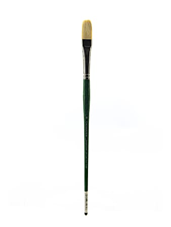 Grumbacher Gainsborough Oil And Acrylic Paint Brush, Size 10, Flat Bristle, Hog Hair, Black