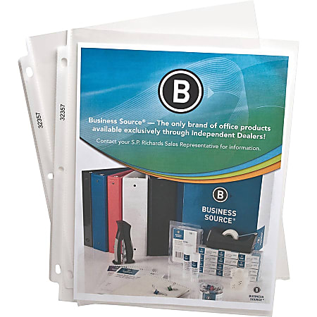 Business Source Sheet Protectors - For Letter 8 1/2
