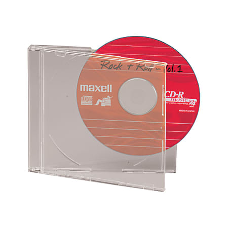 Maxell Slim Jewel Cases Clear Pack Of 30 - Office Depot