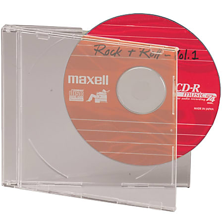 Maxell Slim Jewel Cases Clear Pack Of 30 - Office Depot