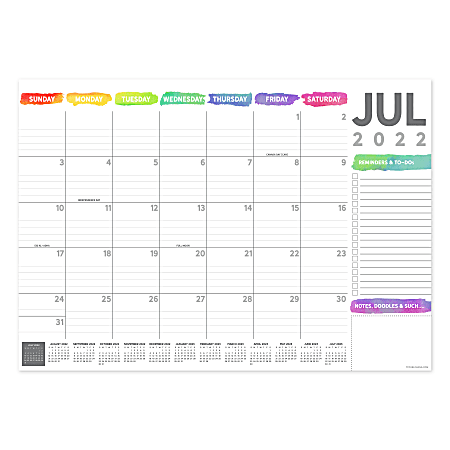 TF Publishing Medium Desk Blotter Calendar, 12" x 17", Colors, July 2022 To June 2023