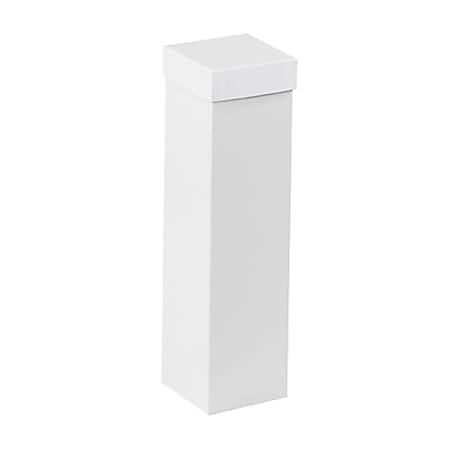 Partners Brand White Deluxe Gift Box Bottoms 4" x 4" x 15", Case of 50