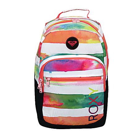 Roxy Grand Thoughts Backpack With 17" Laptop Compartment, Aqua Stripes