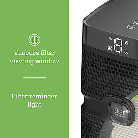 Holmes Aer1 True HEPA Medium Room Air Purifier Tower Plus Ionizer With Touch Controls 743 Sq. Ft. Coverage 8 14 x 27 Office Depot