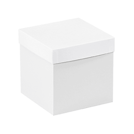 Partners Brand White Deluxe Gift Box Bottoms 6" x 6" x 6", Case of 50