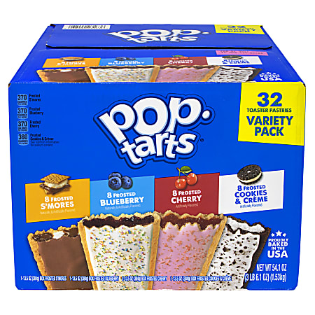 Pop-Tarts Variety Pack, 54.1 Oz, Pack Of 32 Pop-Tarts