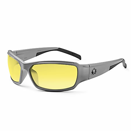 Ergodyne Skullerz® Safety Glasses, Thor, Matte Gray Frame, Yellow Lens