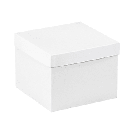 Partners Brand White Deluxe Gift Box Bottoms 8" x 8" x 6", Case of 50