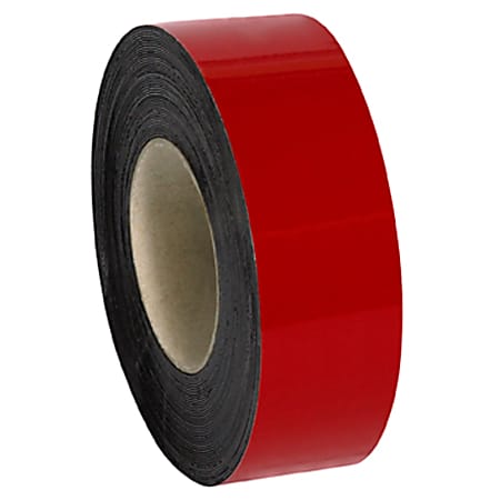Partners Brand Red Warehouse Labels, LH129, Magnetic Rolls 2" x 50', 1 Roll