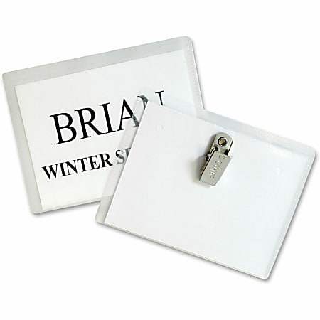 C-Line Clip-Style Badge Holder Kit - 3" x 4" - Vinyl - 96 / Box - White"