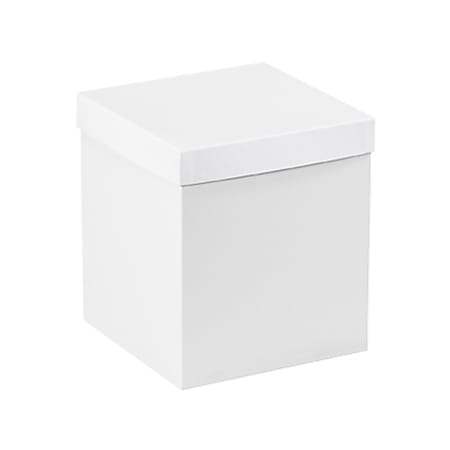 Partners Brand White Deluxe Gift Box Bottoms 8" x 8" x 9", Case of 50