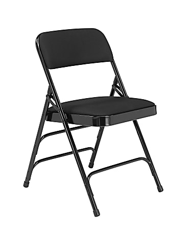 National Public Seating 2300 Series Fabric-Upholstered Triple-Brace Folding Chairs, Midnight Black, Pack Of 52 Chairs