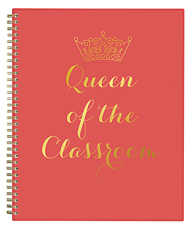 Blue Sky™ Weekly/Monthly Academic Planner, 8 1/2" x 11", 50% Recycled, Queen Of The Classroom, July 2018 to June 2019