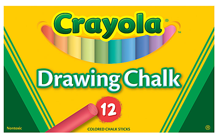Crayola Drawing Chalk Assorted Colors Box Of 12 - Office Depot