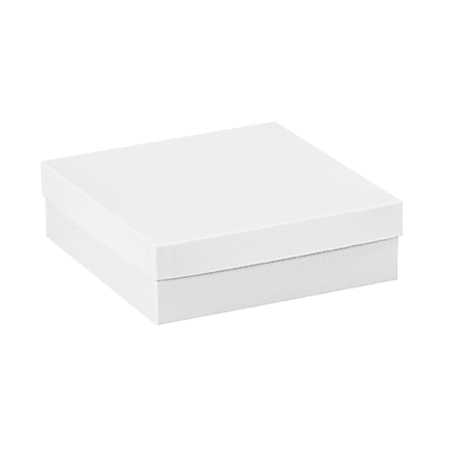 Partners Brand White Deluxe Gift Box Bottoms 10" x 10" x 3", Case of 50