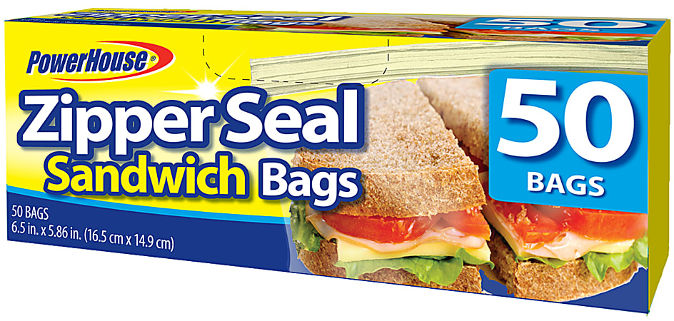 Zipper Seal Sandwich Storage Bags, 50 ct.