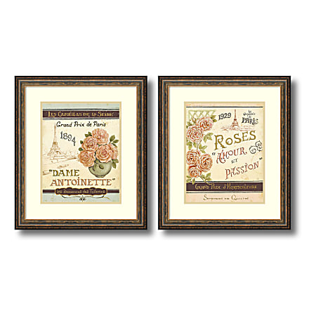 Amanti Art French Seed Packets Framed Art Prints By Daphne Brissonnet, 21 1/2"H x 18 1/2"W, Bronze/Gold, Set Of 2