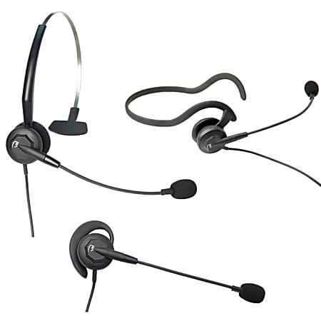 VXi Tria V DC Convertible Headset - Mono - Quick Disconnect - Wired - 300 Ohm - 20 Hz - 15 kHz - Over-the-ear, Behind-the-neck, Over-the-head - Monaural - Semi-open - Noise Cancelling, Electret Microphone