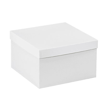 Partners Brand White Deluxe Gift Box Bottoms 10" x 10" x 6", Case of 50