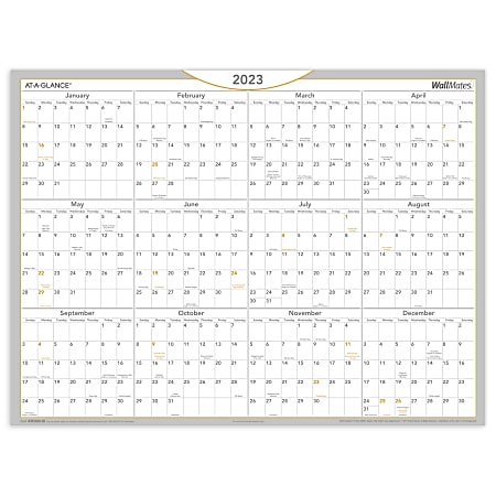 AT-A-GLANCE 2023 RY WallMates Self-Adhesive Dry-Erase Yearly Calendar, Large, 24" x 18"