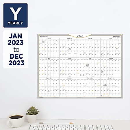 AT A GLANCE 2023 RY WallMates Self Adhesive Dry Erase Yearly Calendar