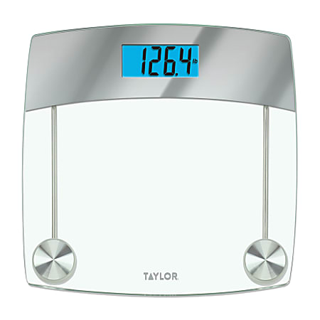 Taylor Precision Products Digital Glass Bathroom Scale, 440 Lb Capacity, Silver